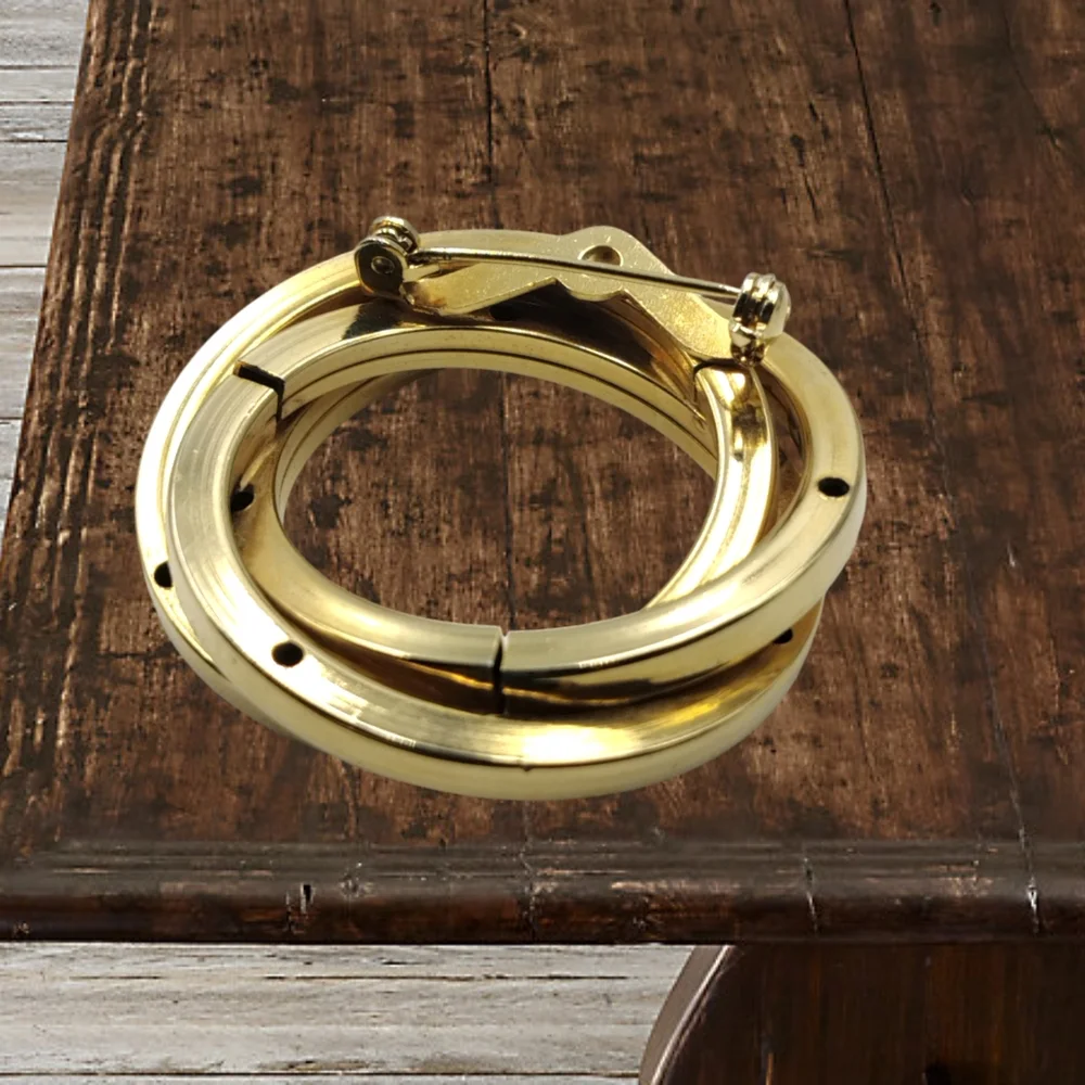 Gold Tone Round Brooch